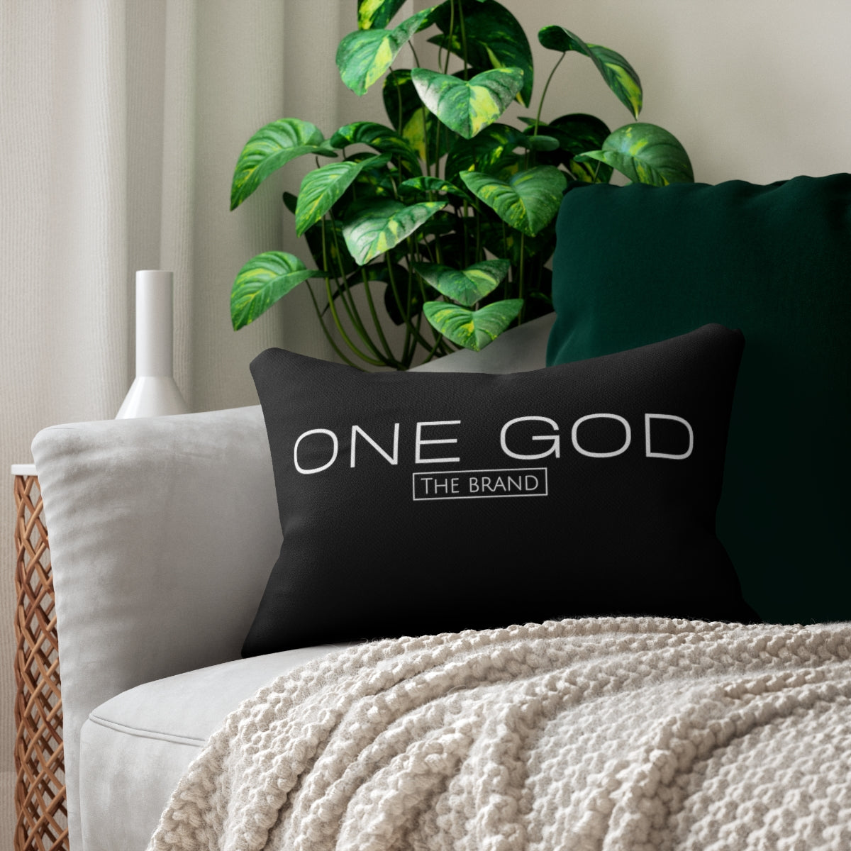 One God the Brand Lumbar Pillow