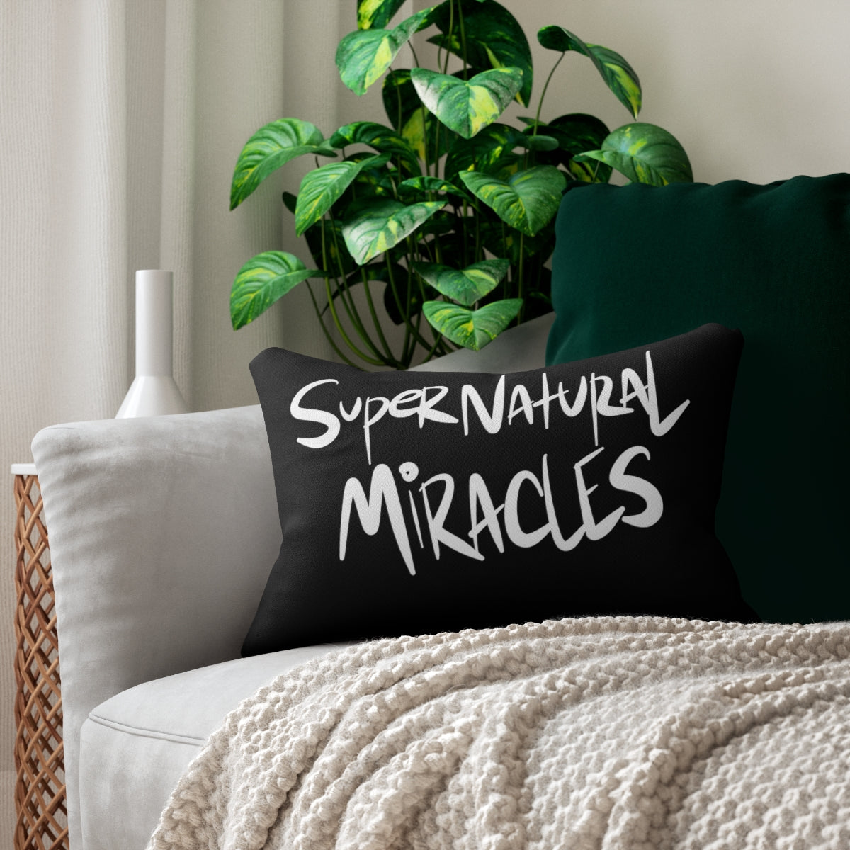 Supernatural Miracles One God the Brand Lumbar Pillow