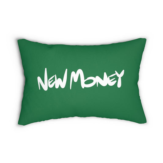 New Money Green One God the Brand Lumbar Pillow