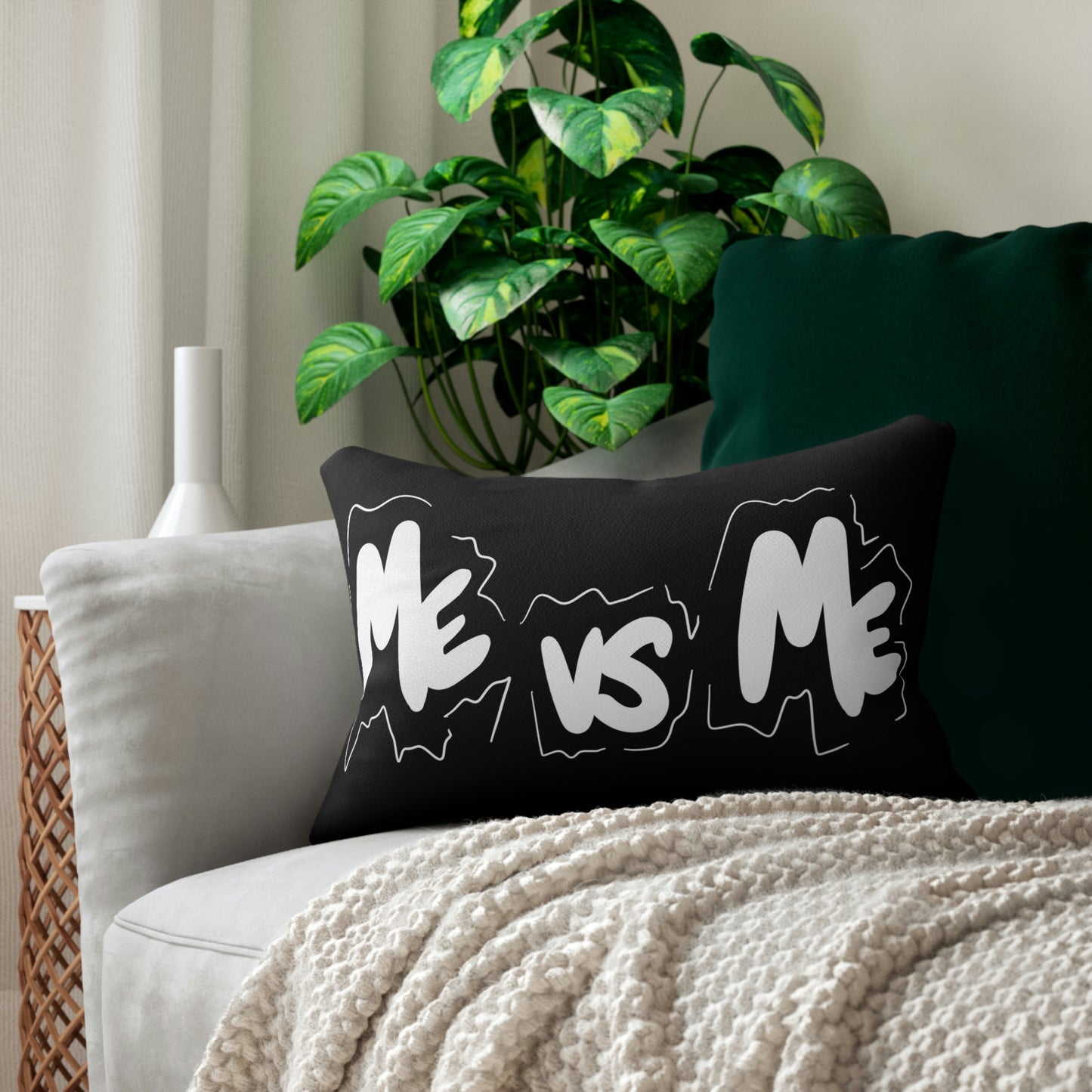 Me VS Me One God the Brand Lumbar Pillow