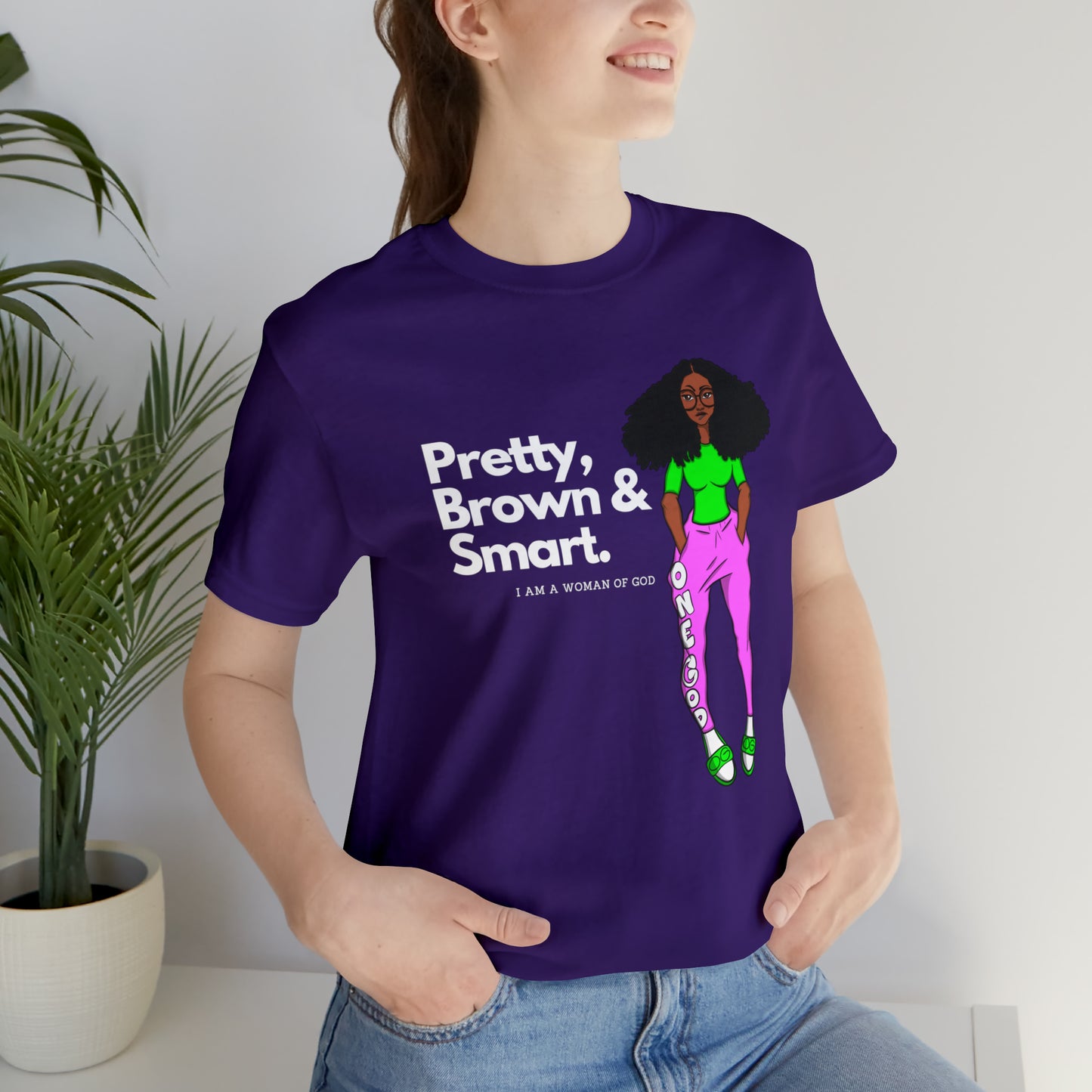 Pretty Brown & Smart One God The Brand T-Shirt