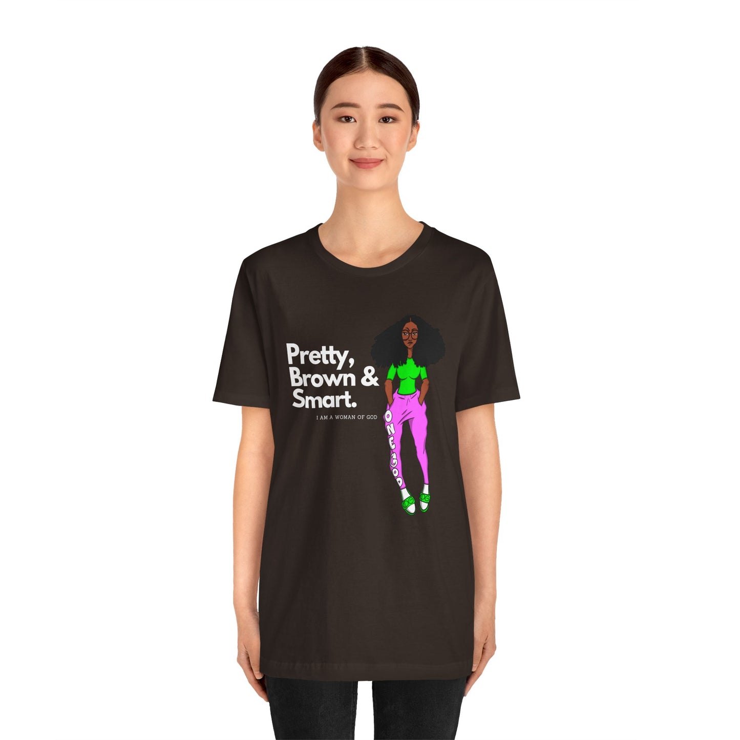 Pretty Brown & Smart One God The Brand T-Shirt