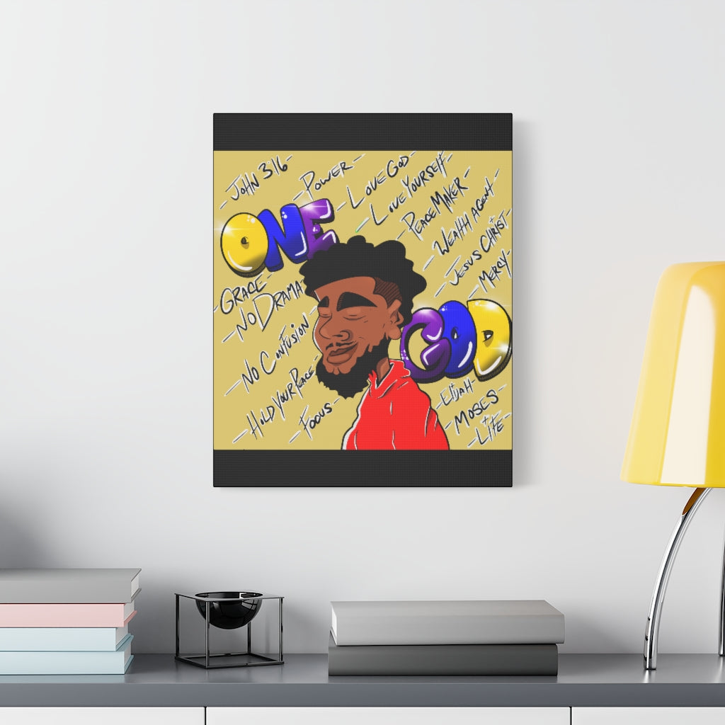 Positive Thoughts Only One God the Brand Canvas Drawing