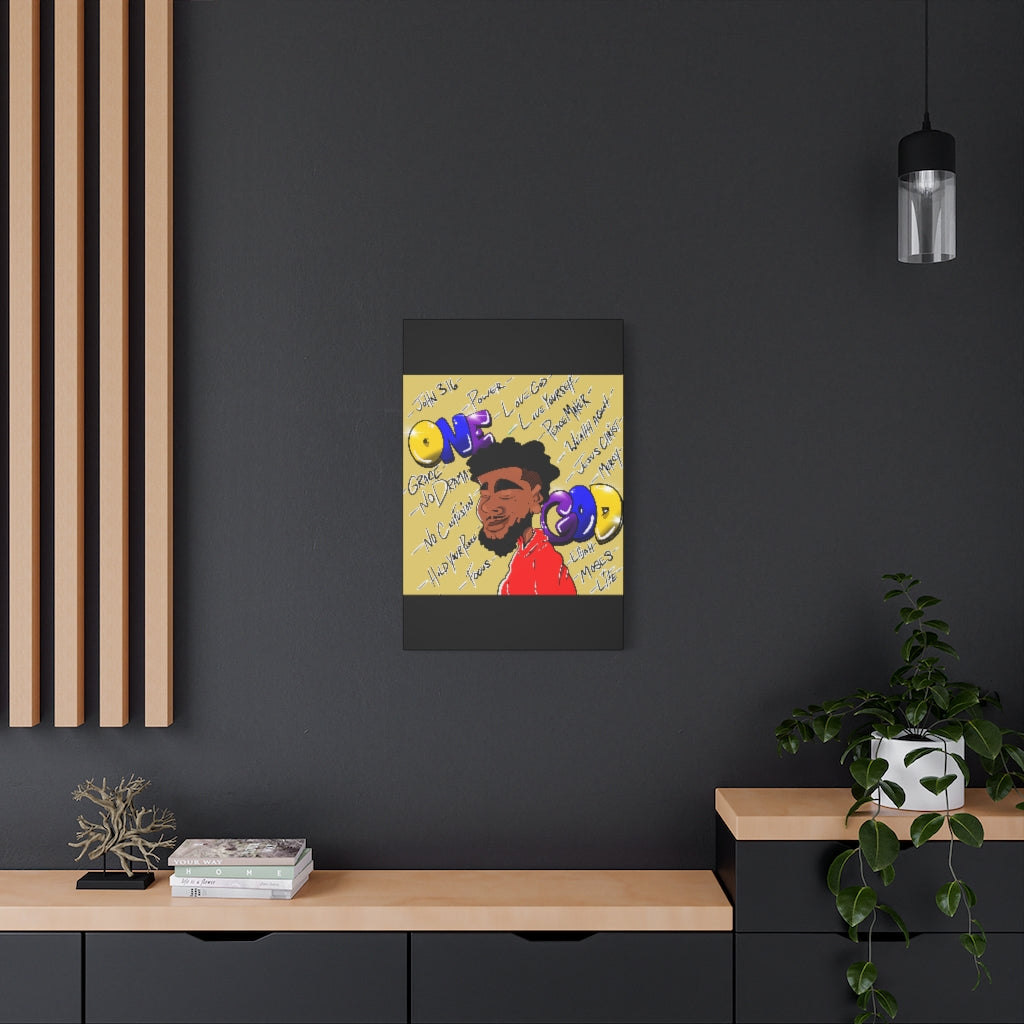 Positive Thoughts Only One God the Brand Canvas Drawing