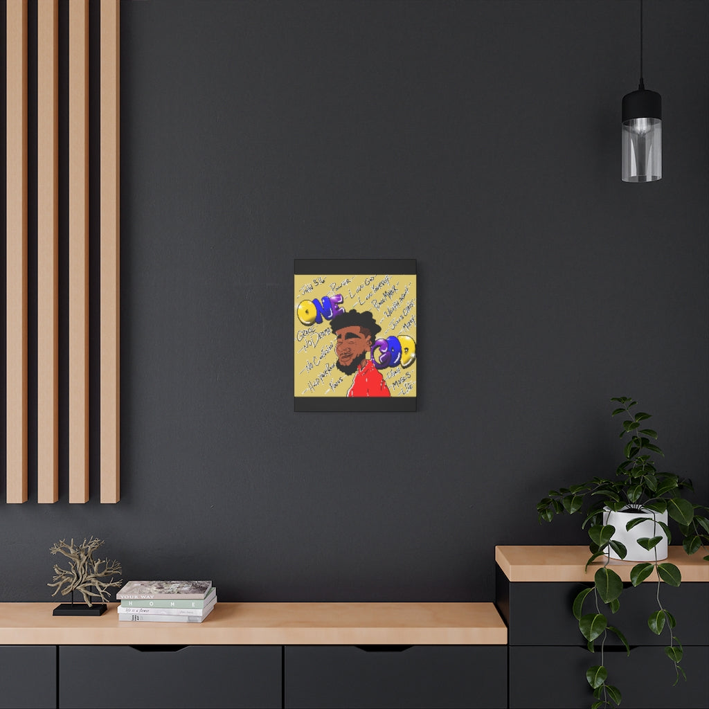 Positive Thoughts Only One God the Brand Canvas Drawing