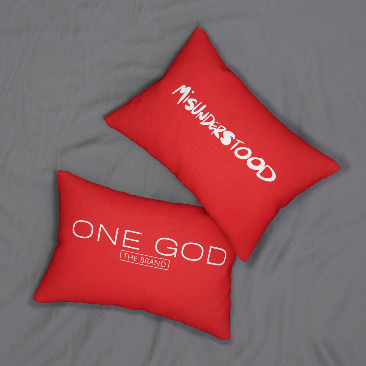 Misunderstood Red One God the Brand Lumbar Pillow