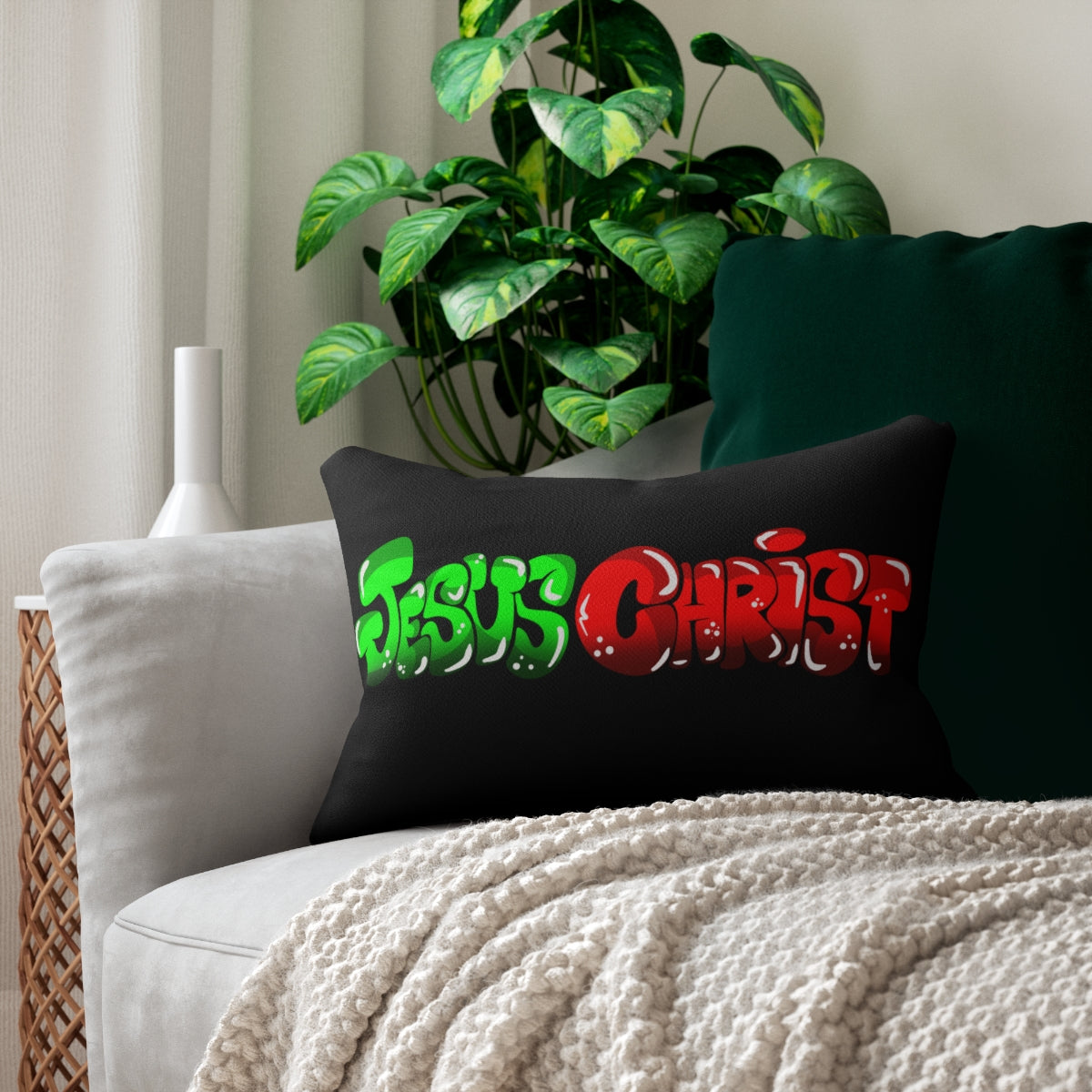Jesus Christ One God the Brand Lumbar Pillow