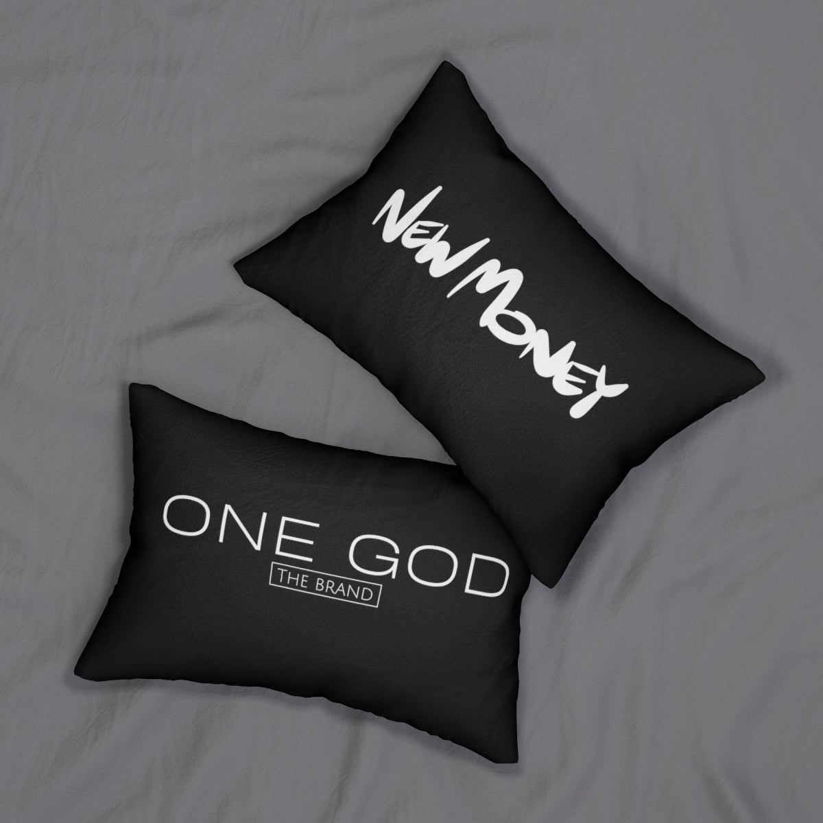 New Money One God the Brand Lumbar Pillow