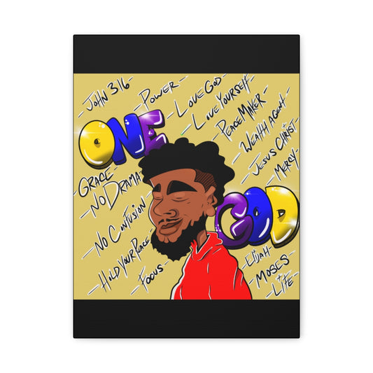 Positive Thoughts Only One God the Brand Canvas Drawing