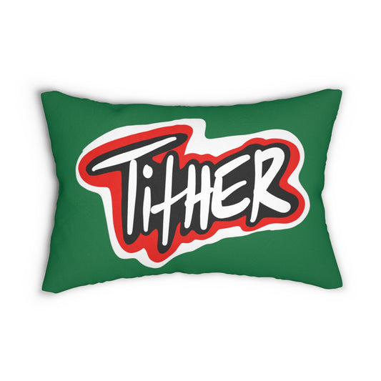 Tither Green One God the Brand Lumbar Pillow