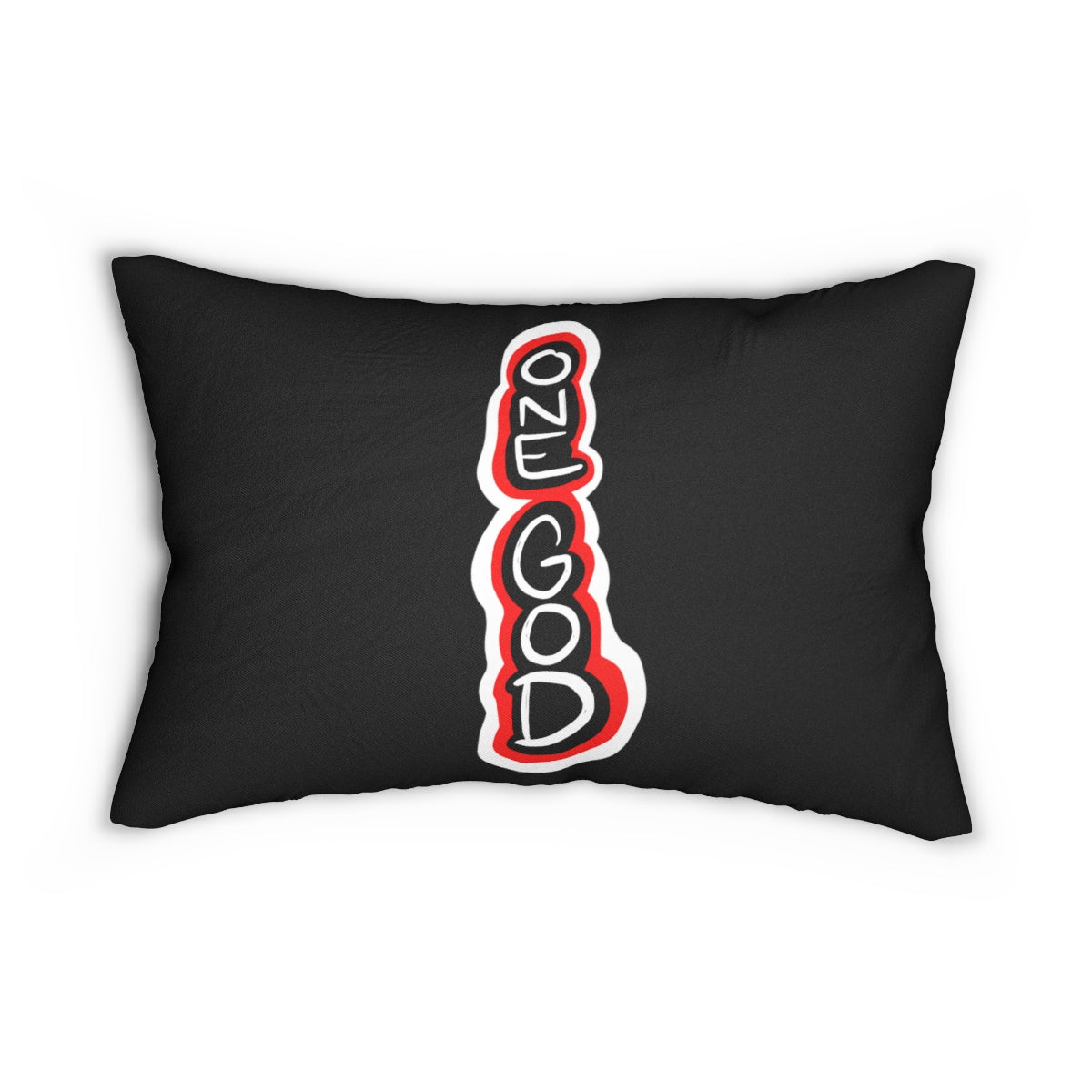 Tither Black One God the Brand Lumbar Pillow