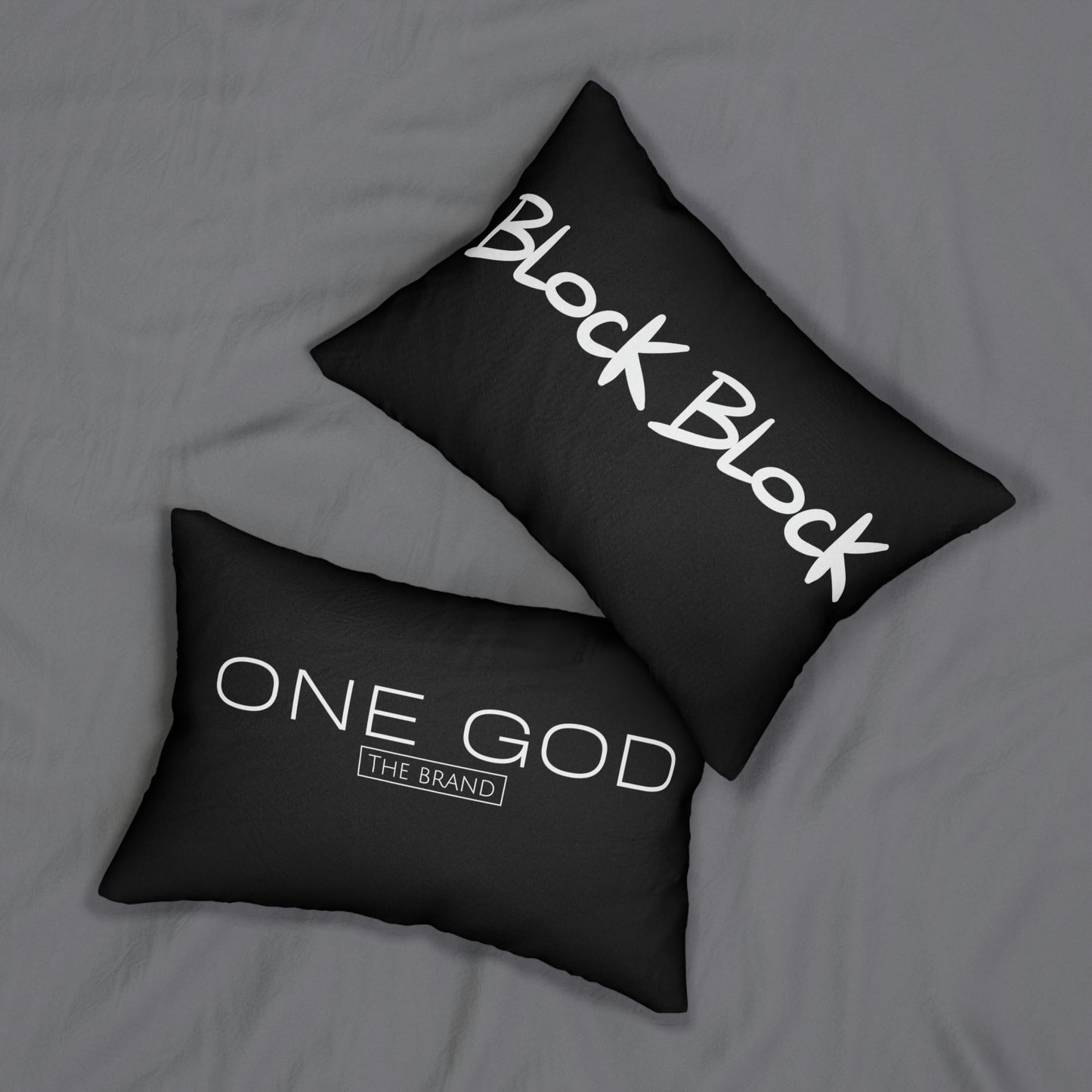 Block Block One God the Brand Lumbar Pillow
