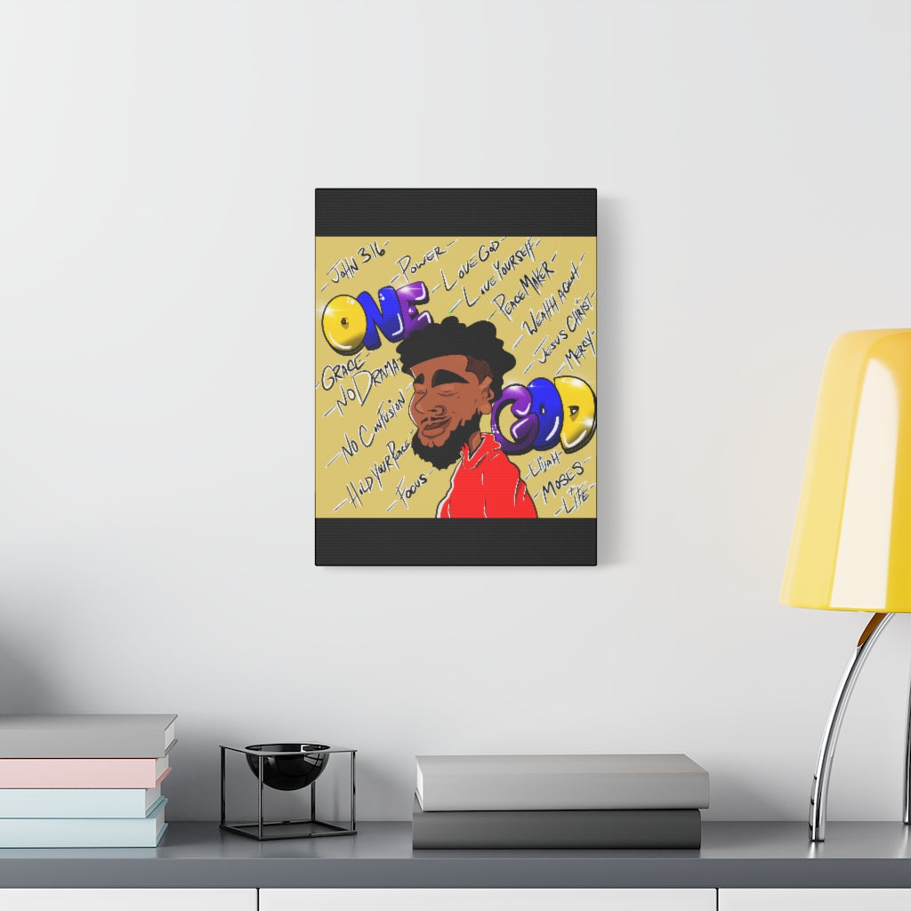Positive Thoughts Only One God the Brand Canvas Drawing