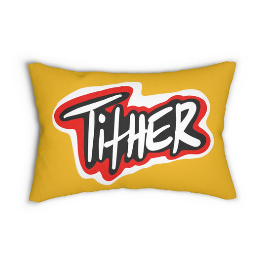 Tither Yellow One God the Brand Lumbar Pillow